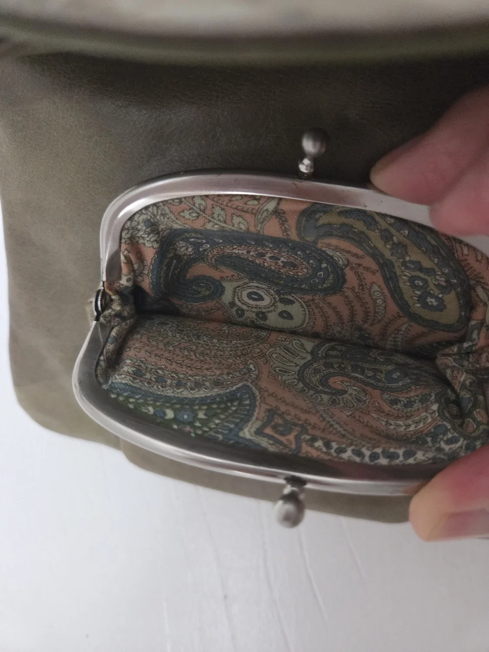 HOBO Olive Green Leather Clutch/ Wristlet
